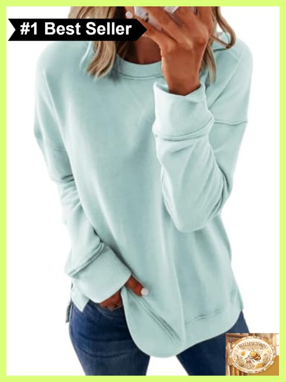 Women's Casual Crew Neck Sweatshirt Loose Long Sleeve Pullover Top